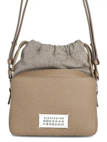 Logo Patch Leather Bucket Cross Bag Beige - MAISON MARGIELA - BALAAN 2