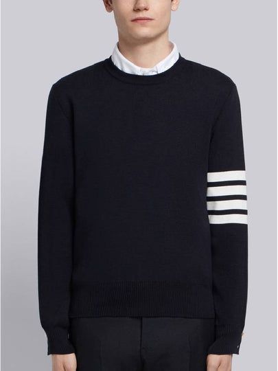 4 Bar Armband Milano Stitch Knit Top Navy - THOM BROWNE - BALAAN 2