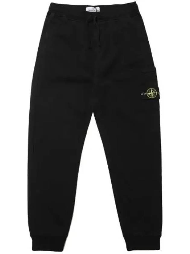 Garment Dying Cotton Fleece Track Pants Black - STONE ISLAND - BALAAN 2