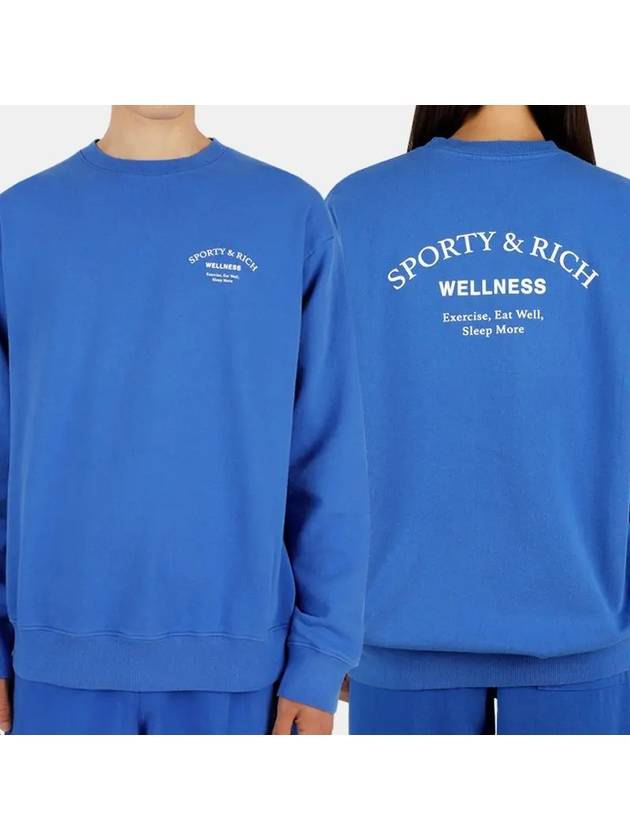 Wellness Studio Sweatshirt Sapphire White WELLNESS STUDIO CREWNECK - SPORTY & RICH - BALAAN 2