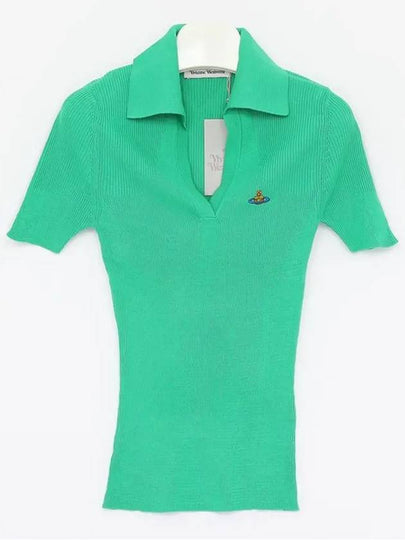 Marina Polo Knit Top Green - VIVIENNE WESTWOOD - BALAAN 2