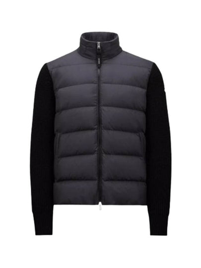 Padded Wool Zip-Up Hoodie Black - MONCLER - BALAAN 2