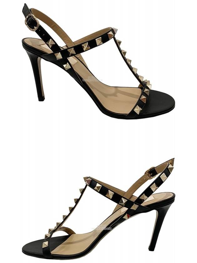 Women's Rockstud Metallic Sandal Heels Black - VALENTINO - BALAAN 5