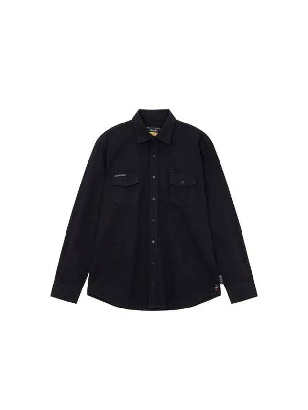 Men s Two Pocket Damaged Denim Shirt Black - PHILIPP PLEIN - BALAAN 1