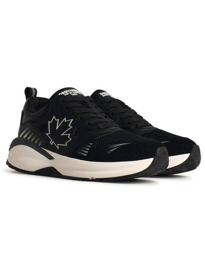 DSQUARED2 'Dash' Black Leather Blend Sneakers - DSQUARED2 - BALAAN 2