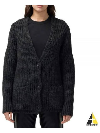 Women's V-Neck Wool Cardigan Dark Grey - OUR LEGACY - BALAAN 2