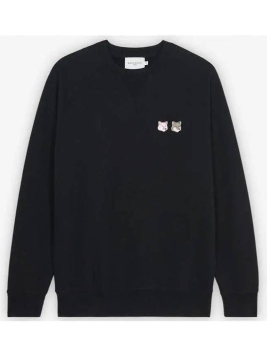 Monochrome Fox Head Patch Classic Sweatshirt Black - MAISON KITSUNE - BALAAN 2