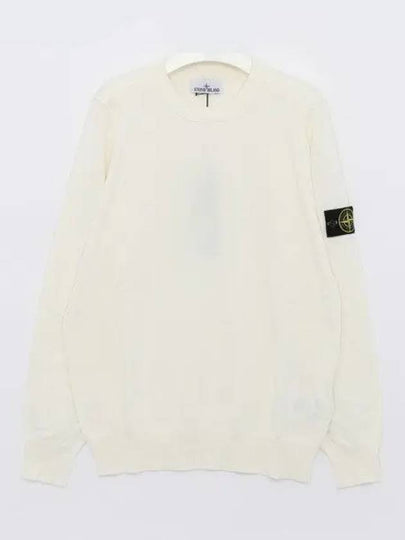 Crewneck Soft Cotton Knit Top White - STONE ISLAND - BALAAN 2