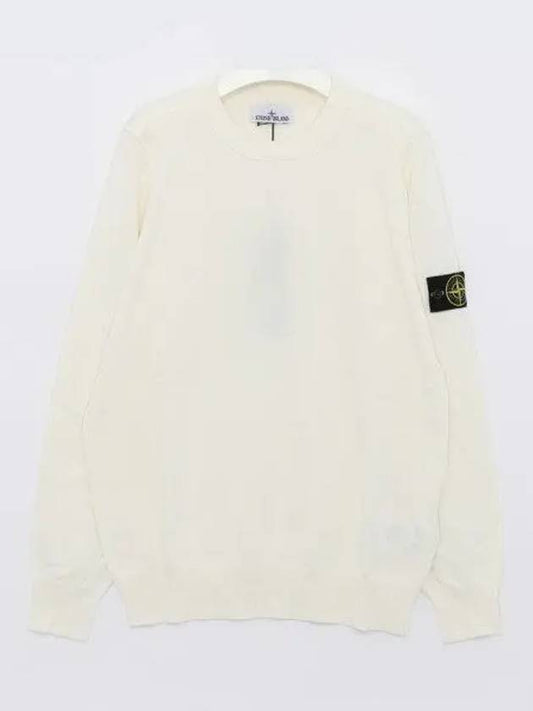 Crewneck Soft Cotton Knit Top White - STONE ISLAND - BALAAN 2