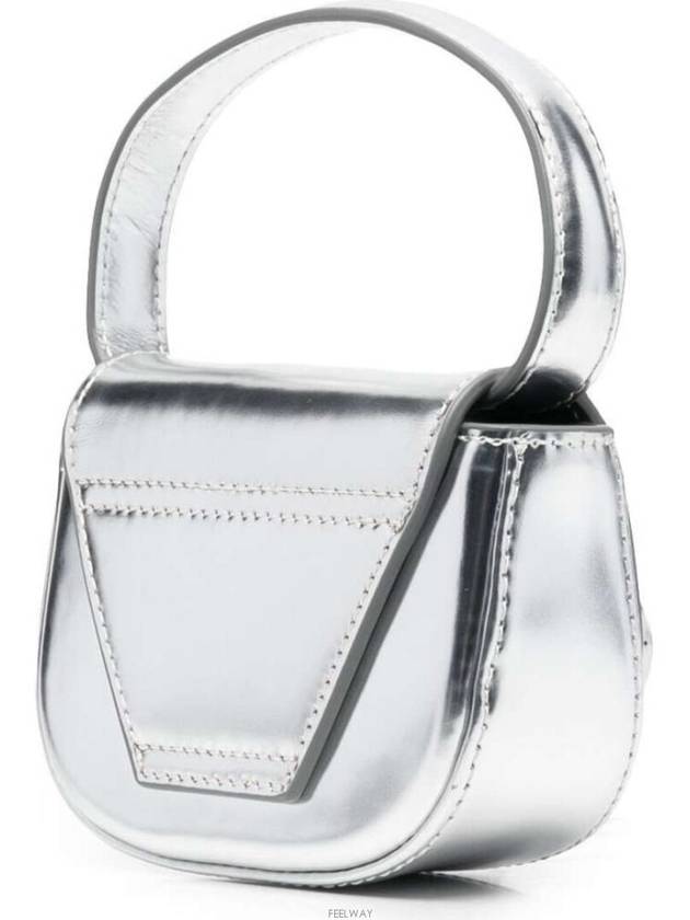 1DR Compact Mirrored Leather Shoulder Bag Silver - DIESEL - BALAAN 5