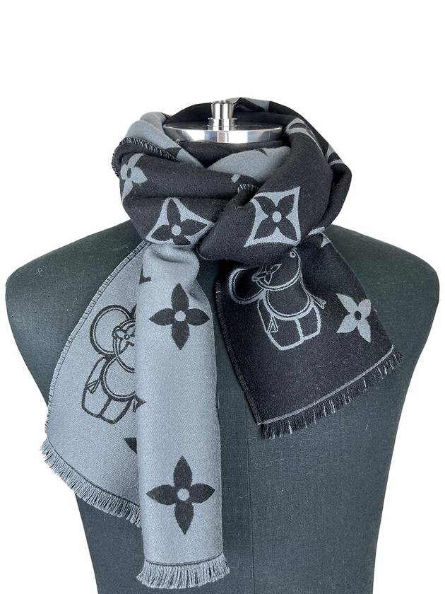 Essential Monogram Wool Scarf Black - LOUIS VUITTON - BALAAN 7