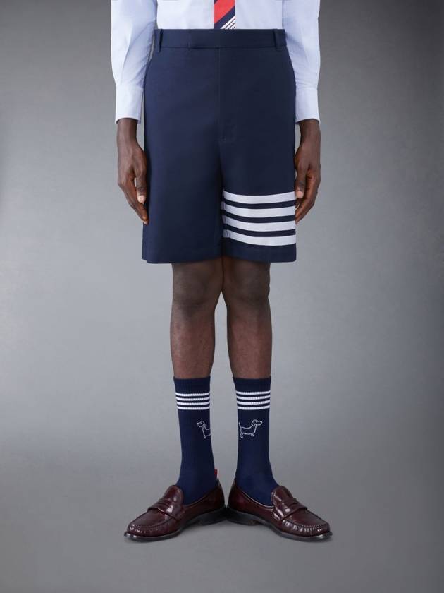 4 Bar Cotton Pocket Shorts Navy - THOM BROWNE - BALAAN 9