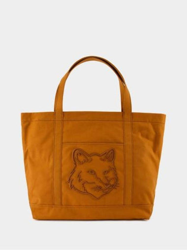 Fox Head Large Tote Bag Fawn Brown - MAISON KITSUNE - BALAAN 1