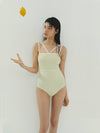 Daisy knit one piece swimsuit lemon chiffon - MADIN - BALAAN 1