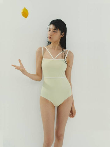 Daisy knit one piece swimsuit lemon chiffon - MADIN - BALAAN 1