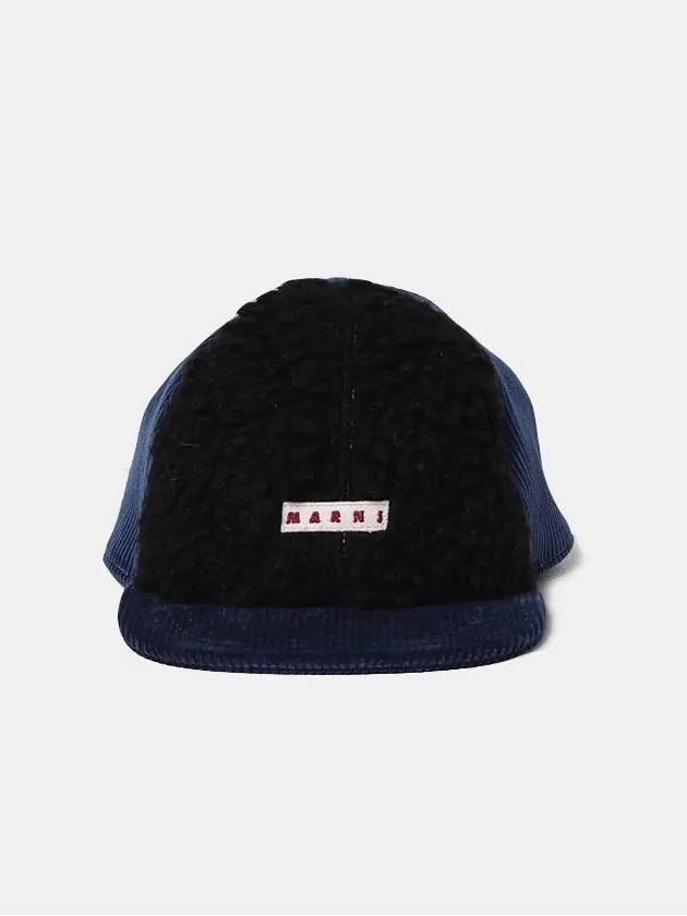 Logo Patch Corduroy Snapback Blue - MARNI - BALAAN 3