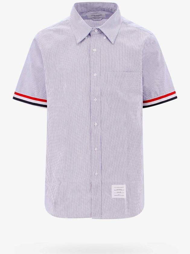 Men's Pincode Armband Short Sleeve Shirt Navy - THOM BROWNE - BALAAN 2