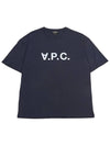 Logo Print Crew Neck Short Sleeve T-Shirt Navy - A.P.C. - BALAAN 2