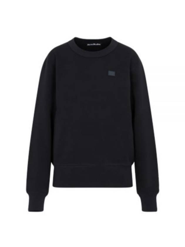 Logo Patch Regular Fit Crew Neck Sweatshirt Black - ACNE STUDIOS - BALAAN 2