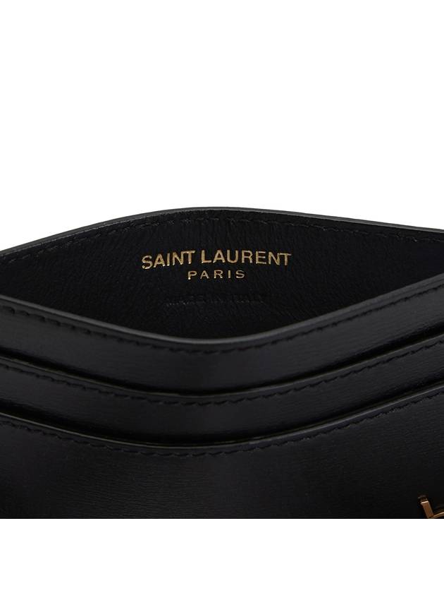 Tiny Monogram Shiny Leather Card Case Black - SAINT LAURENT - BALAAN 7