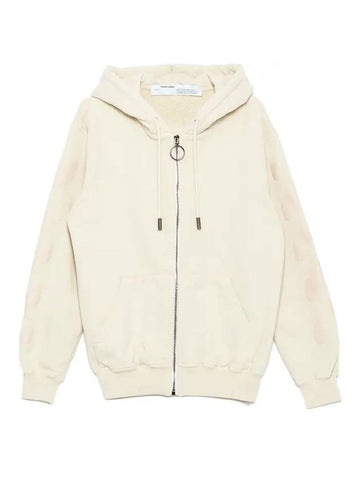 arrow print Diag hooded zip-up - OFF WHITE - BALAAN 1