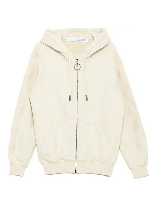 arrow print Diag hooded zip-up - OFF WHITE - BALAAN.