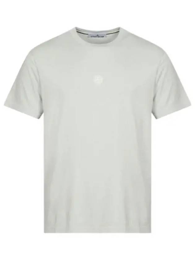 Embroidered Logo Short Sleeve T-Shirt Pearly Grey - STONE ISLAND - BALAAN 2