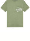 Lettering Logo Print Pocket Short Sleeve T-shirt Sage Green - STONE ISLAND - BALAAN 2