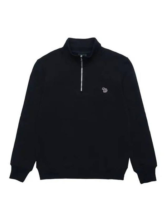 Zebra Logo Half Zip Up Sweatshirt Black - PAUL SMITH - BALAAN 2