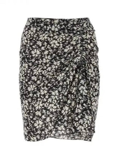 ANGELICA FLORAL RUTCHED SKIRT - ISABEL MARANT ETOILE - BALAAN 1