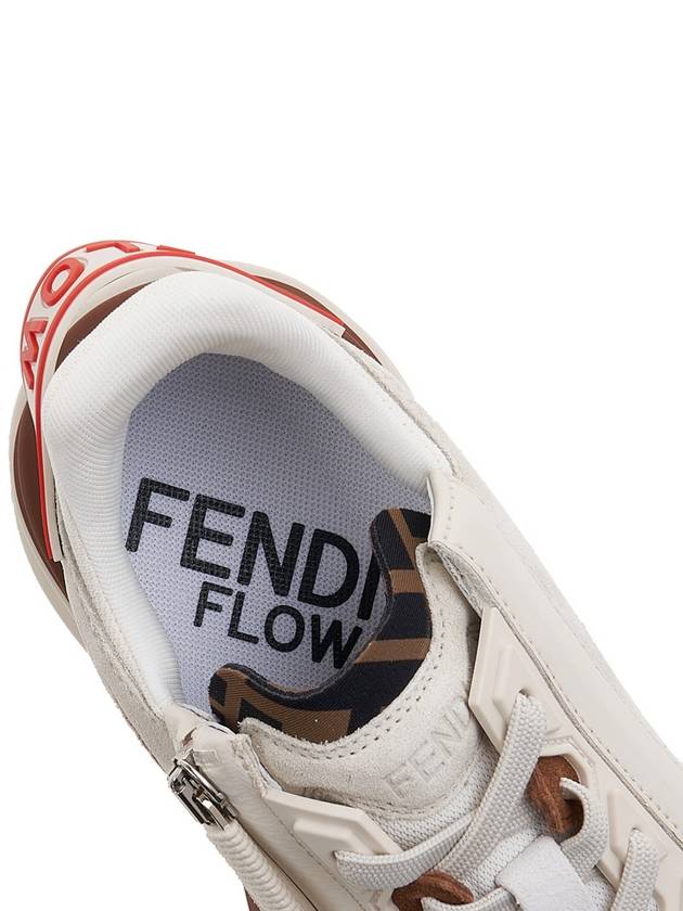 Flow Leather Low Top Sneakers White - FENDI - BALAAN 8