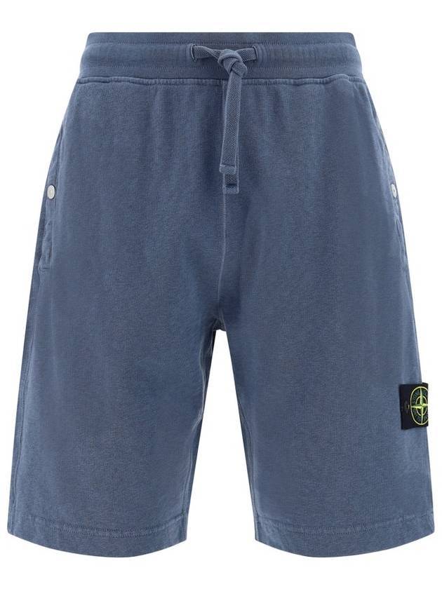 Wappen Patch Old Regular Fit Shorts Avio Blue - STONE ISLAND - BALAAN 1