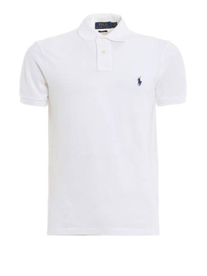 Logo Slim Fit Short Sleeve Polo Shirt White - POLO RALPH LAUREN - BALAAN 2