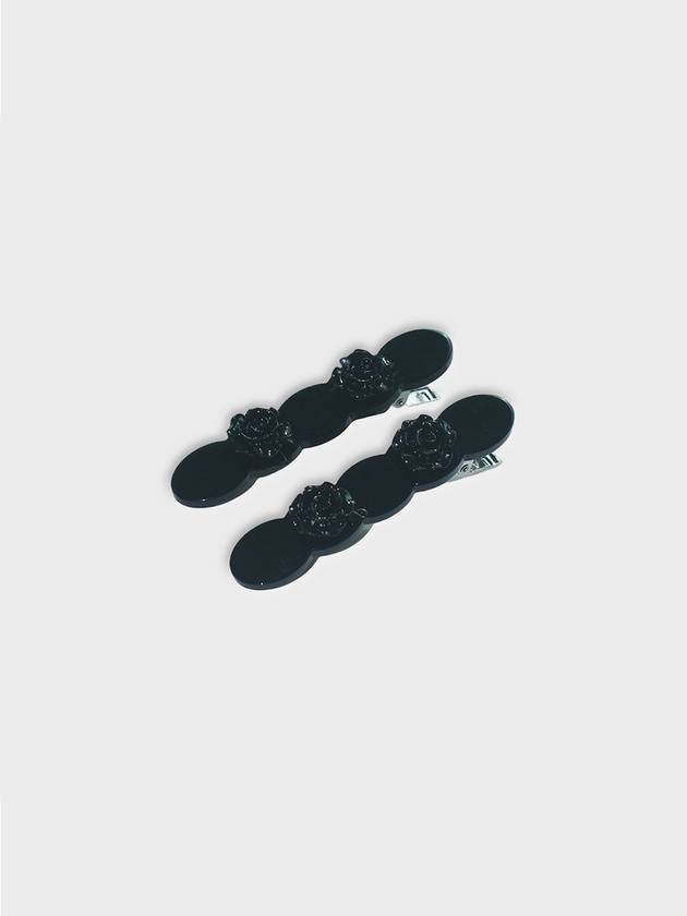 Acrylic Flower Hairpin Black - USITE - BALAAN 3