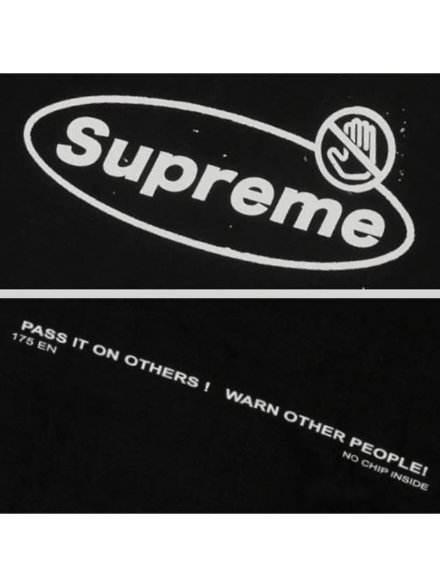 Warning T shirt Black Supreme Tee - SUPREME - BALAAN 3