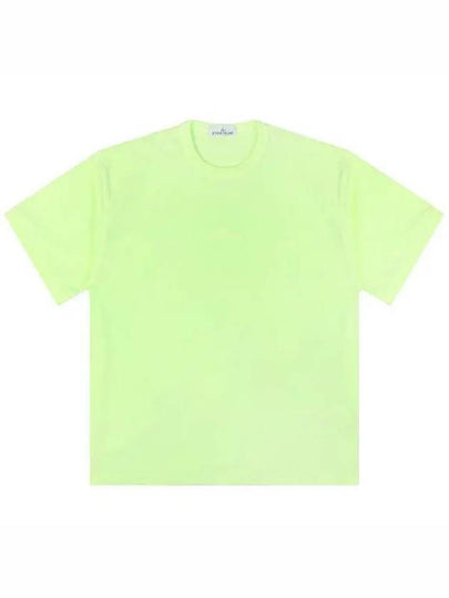 Micro Embroidered Logo Cotton Jersey Short Sleeve T-Shirt Light Green - STONE ISLAND - BALAAN 2