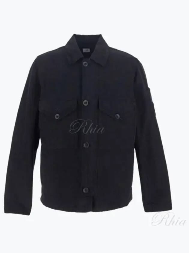 Lens Wappen Two Pocket Collar Cotton Jacket Black - CP COMPANY - BALAAN 2