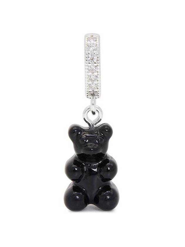 Nostalgia Bear Pave Connector Pendant Black Silver - CRYSTAL HAZE - BALAAN 1