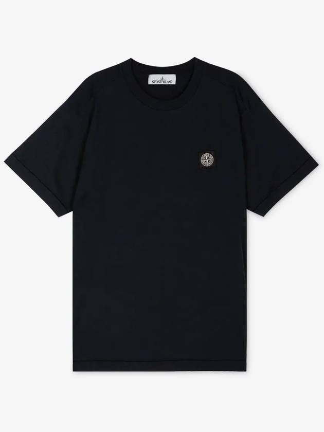 Logo Patch Short Sleeves T-Shirt Navy - STONE ISLAND - BALAAN 3