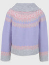 Women Milky Wool Hair Knit Zip-up Jacket Light Purple - MICANE - BALAAN 8