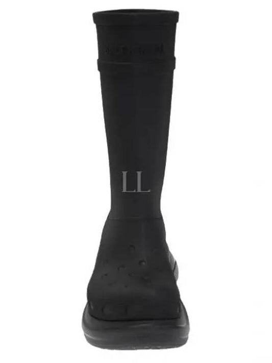 109177 677388 W1S8E 1000 Black Rubber Crocs Boots - BALENCIAGA - BALAAN 1