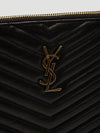 Gold Monogram Matelasse Clutch Bag Black - SAINT LAURENT - BALAAN 6