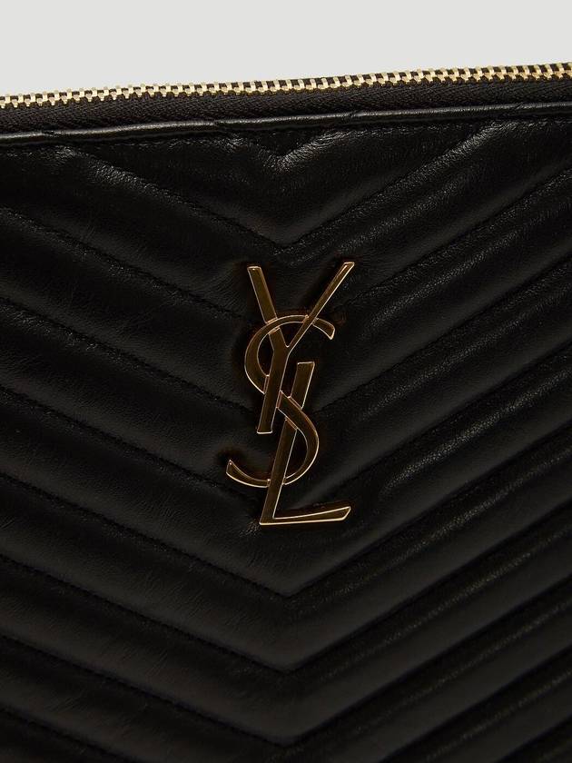 Gold Monogram Matelasse Clutch Bag Black - SAINT LAURENT - BALAAN 6