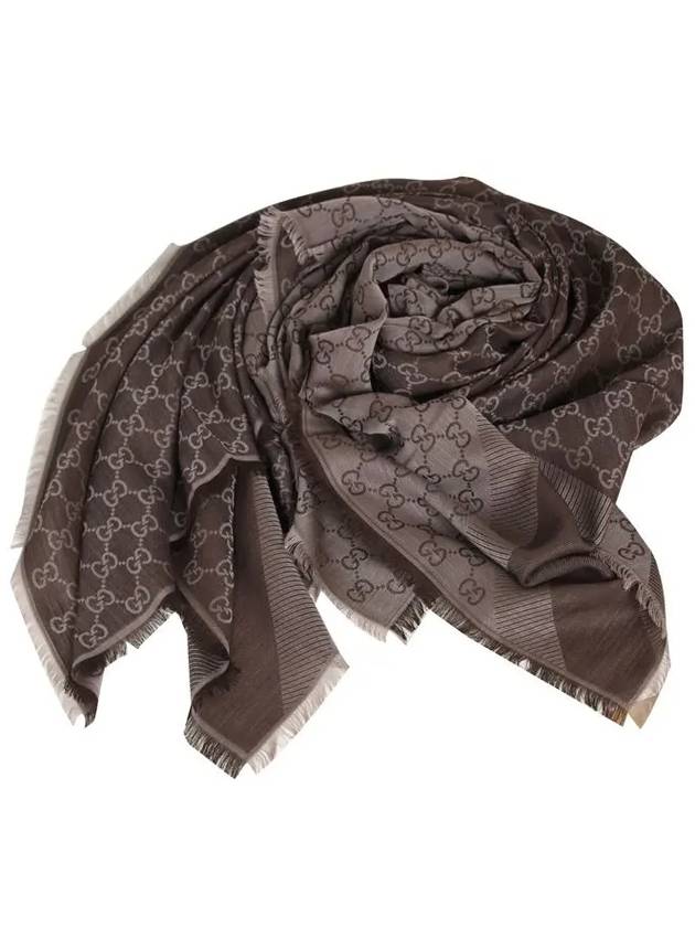 GG Jacquard Square Muffler Brown - GUCCI - BALAAN 4