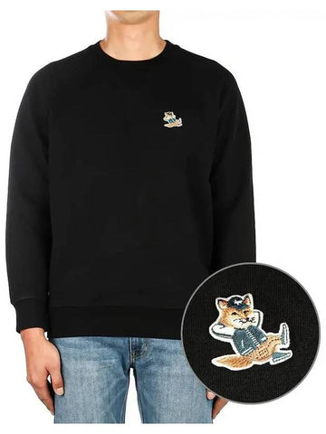 Men s Dressed Fox Sweatshirt KM00304KM0001 BLACK 271756 - MAISON KITSUNE - BALAAN 1