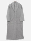 Women's Cocoon Belt Long Cashmere Trench Coat Grey - LORO PIANA - BALAAN 4