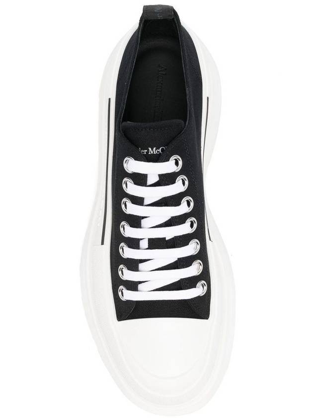 Tread Slick Platform Low Top Sneakers Black White - ALEXANDER MCQUEEN - BALAAN 5