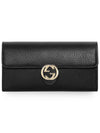 GG Interlocking Long Wallet Black - GUCCI - BALAAN 3