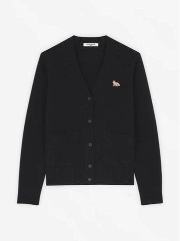 Baby Fox Patch Boxy Cardigan Black Women s - MAISON KITSUNE - BALAAN 1