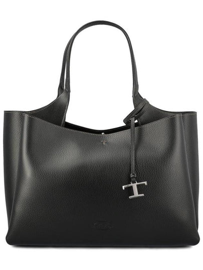 Leather Medium Tote Bag Black - TOD'S - BALAAN 2